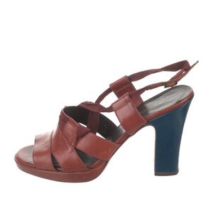 Dries Van Note Strappy Heels - Brown and Blue SZ 6/36